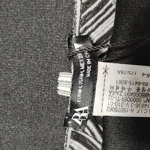 New Zara midi biker short black white strip size S_M - Picture 6 of 8